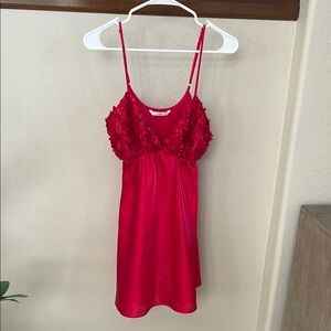 Red Flora Slip Lingerie